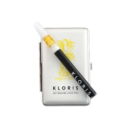 Kloris vape pen and case from the Kloris 250mg Inhale CBD Vape Kit with 200 Puffs