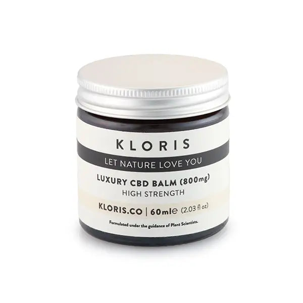 Jar of Kloris 800mg Luxury CBD Balm 60ml for soothing skin care