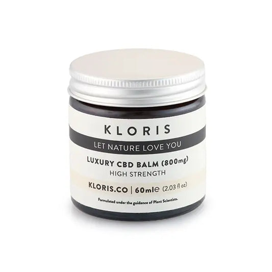 Jar of Kloris 800mg Luxury CBD Balm 60ml for soothing skin care