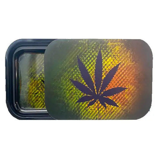 Large Mixed Design Magnetic Metal Rolling Trays with Lid - Smoking Products