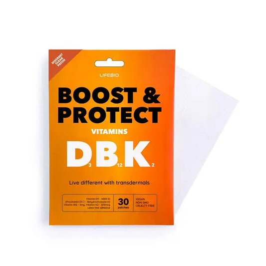 Lifebio Boost & Protect Patches with Vitamin D3, B12, and K2 transdermal patches