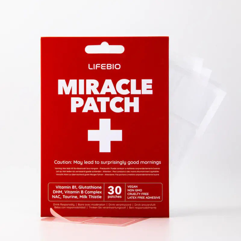 Lifebio Miracle Party Patch UK: Post-Night-Out Topical Vitamin & Botanical Patch | DHM Glutathione & B Complex - 30
