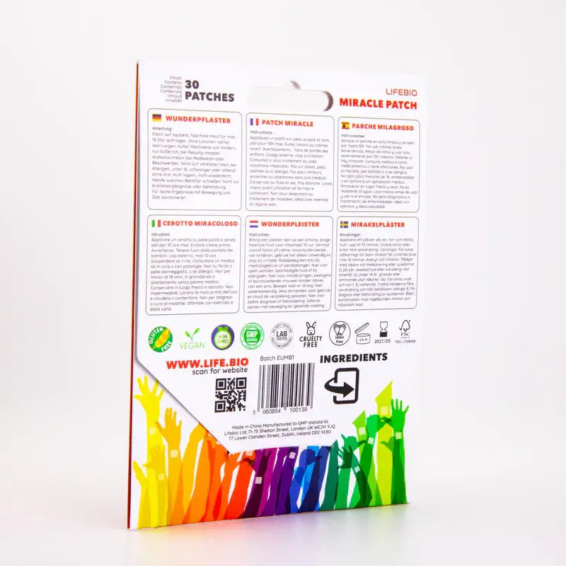 Lifebio Miracle Party Patch UK: Post-Night-Out Topical Vitamin & Botanical Patch | DHM Glutathione & B Complex - 30