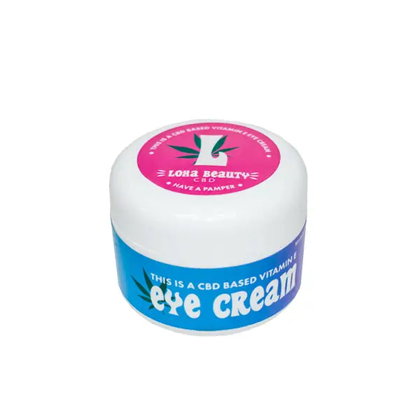 CBD-based Vitamin E Eye Cream by Loxa Beauty in a 100ml jar designed for skincare