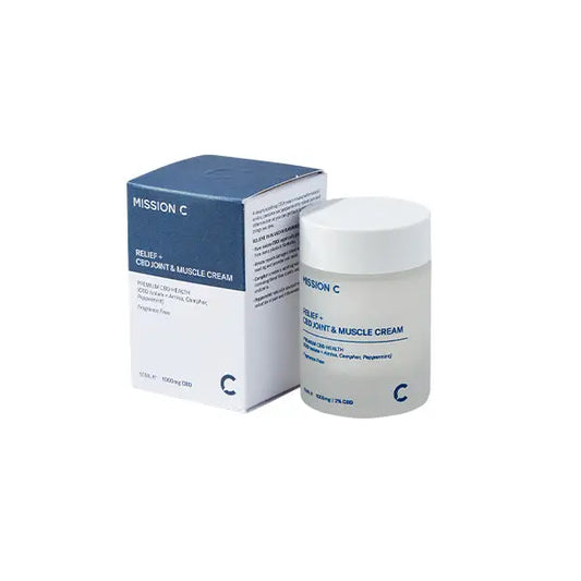 Mission C Relief Cream and Box for joint and muscle pain relief with CBD 50ml