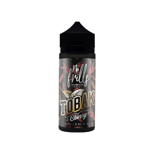 No Frills Collection Tobak 80ml Shortfill 0mg (80VG/20PG) - Cherry Tobacco - Vaping Products