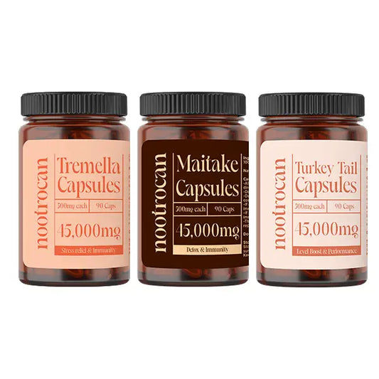 Nootrocan 30000mg Nootropic Vegan Mushroom Capsules - 60 Caps - Tremella - Nootropics & Supplements