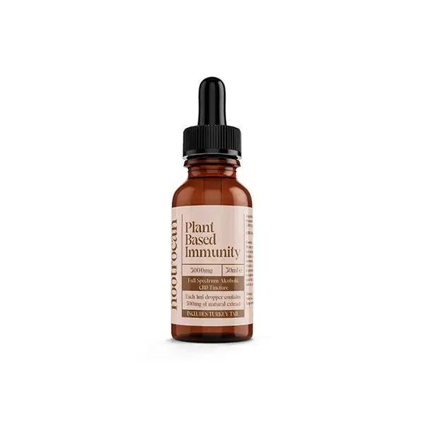 Plant-based immunity tincture in a brown glass bottle with dropper for Nootrocan CBD product