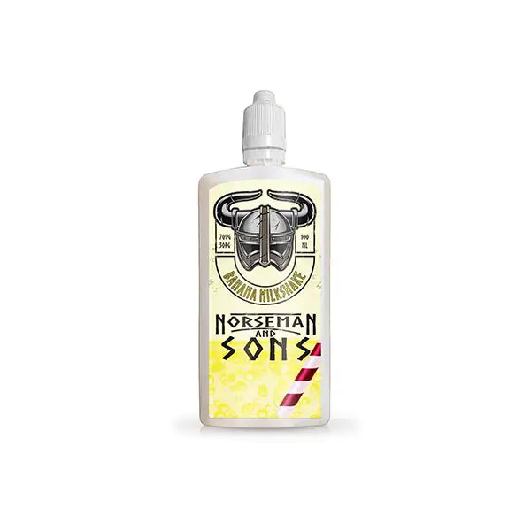 Norsemen 100ml Shortfill Flask Milkshakes 0mg (70VG/30PG) - Banana Milkshake - Vaping Products