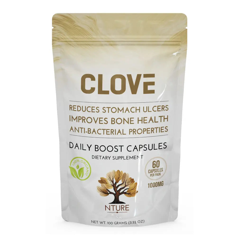 NTURE 1000mg Clove Capsules - 60 Caps - Nootropics & Supplements