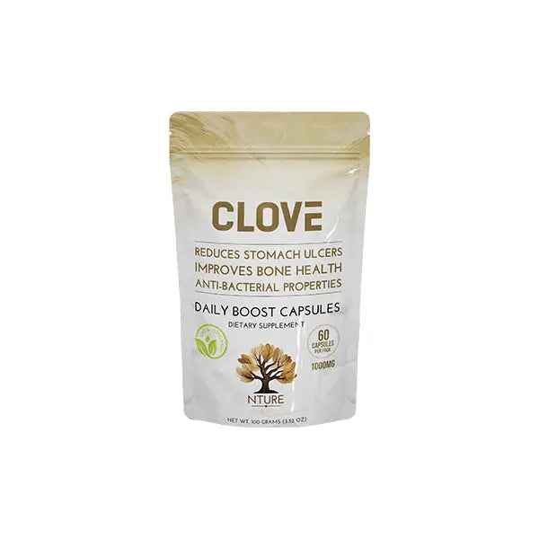 NTURE 1000mg Clove Capsules - 60 Caps - Nootropics & Supplements