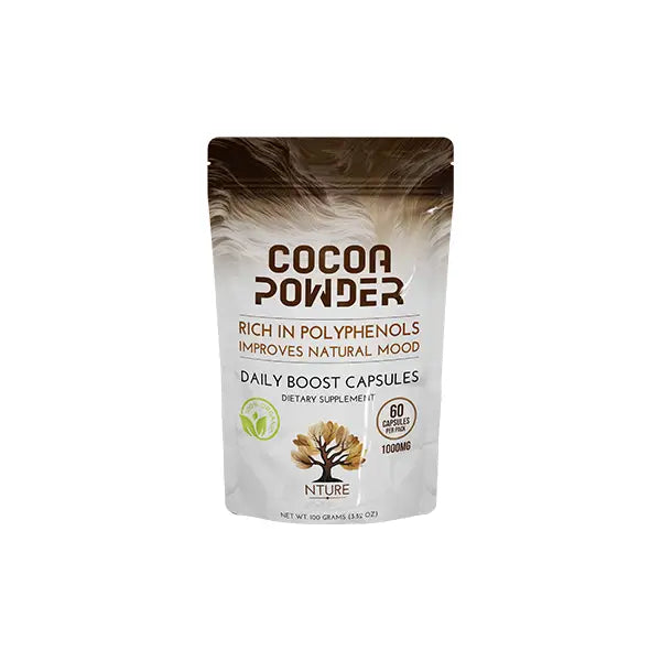 NTURE 1000mg Cocoa Capsules - 60 Caps - Nootropics & Supplements