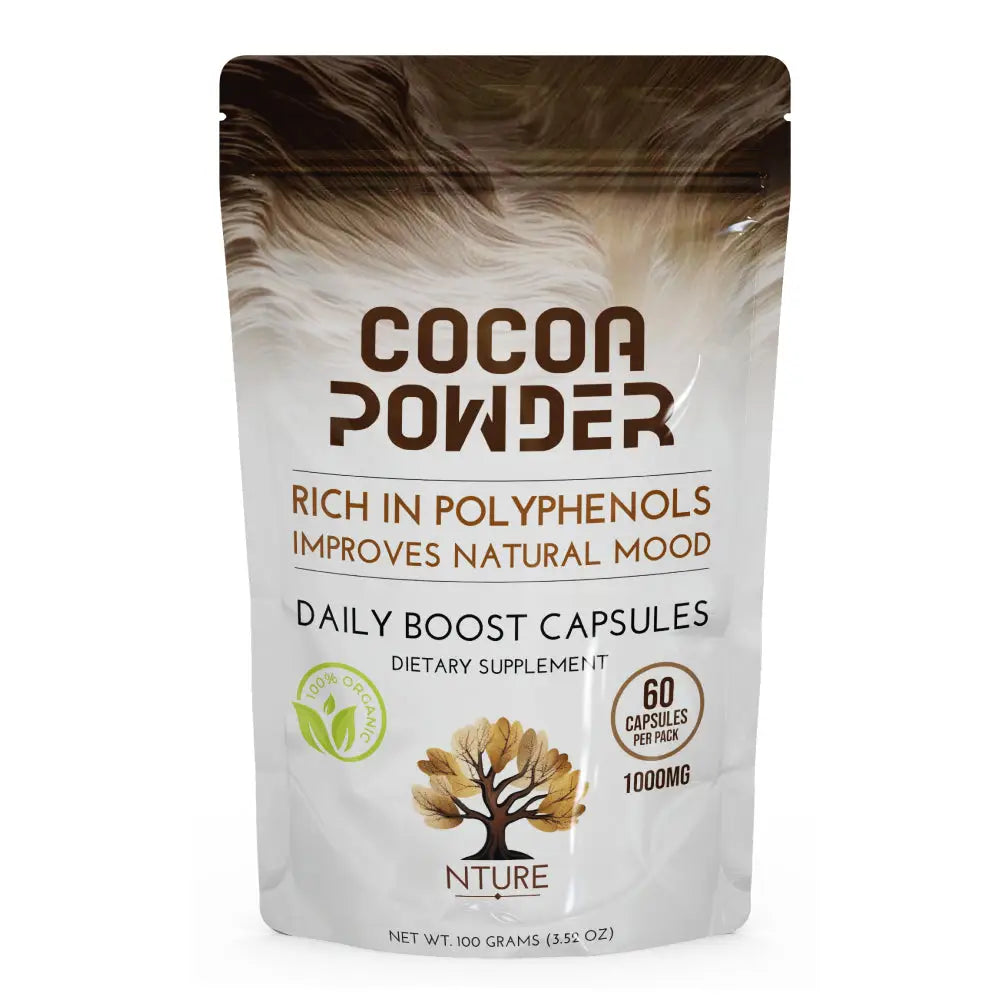 NTURE 1000mg Cocoa Capsules - 60 Caps - Nootropics & Supplements