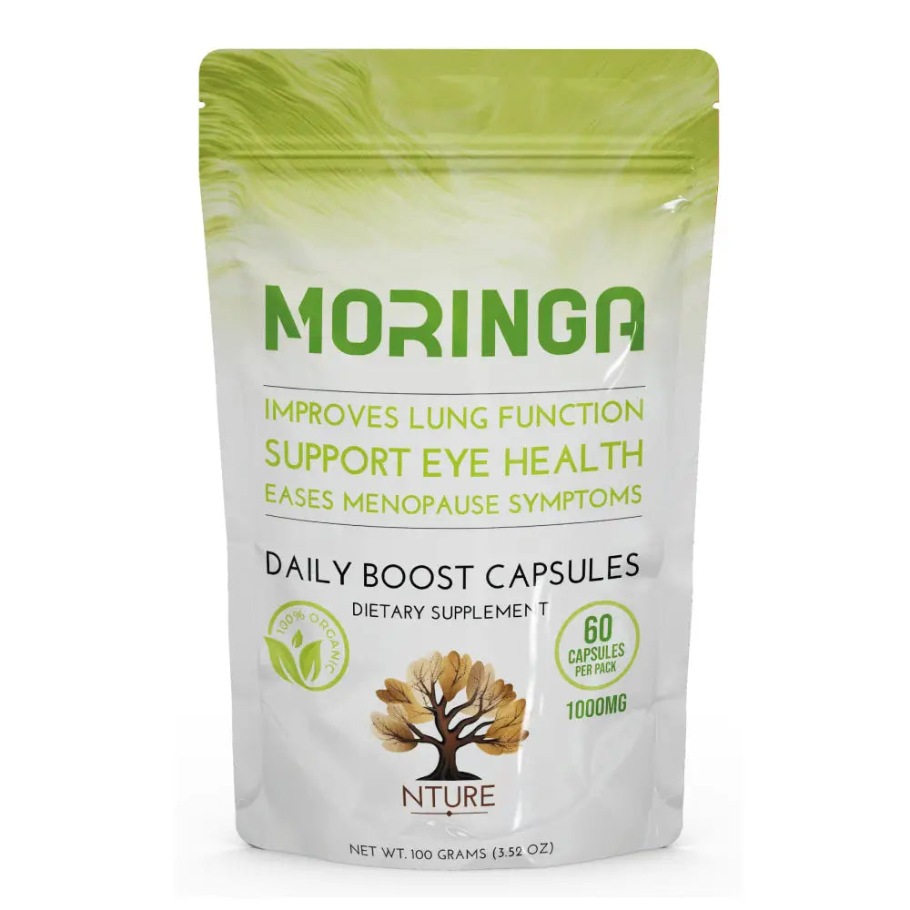 NTURE 1000mg Moringa Capsules - 60 Caps - Nootropics & Supplements
