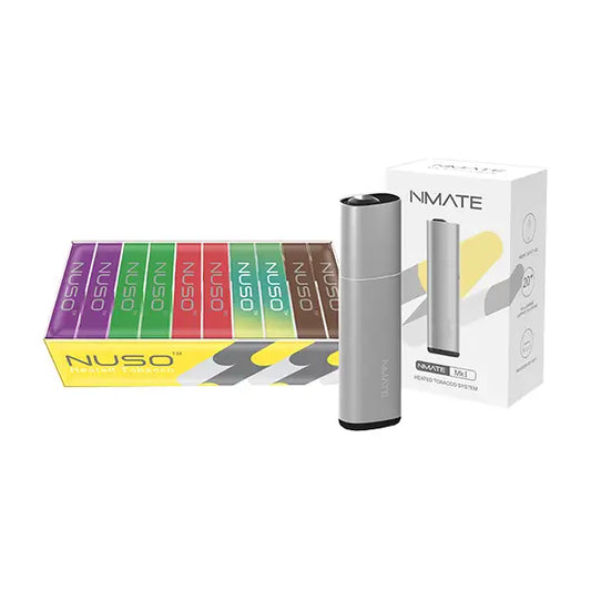 NUSO Heated Tobacco Sticks Starter Kit Bundle - 10x fruity Packs & Nmate Device - Smoking Products