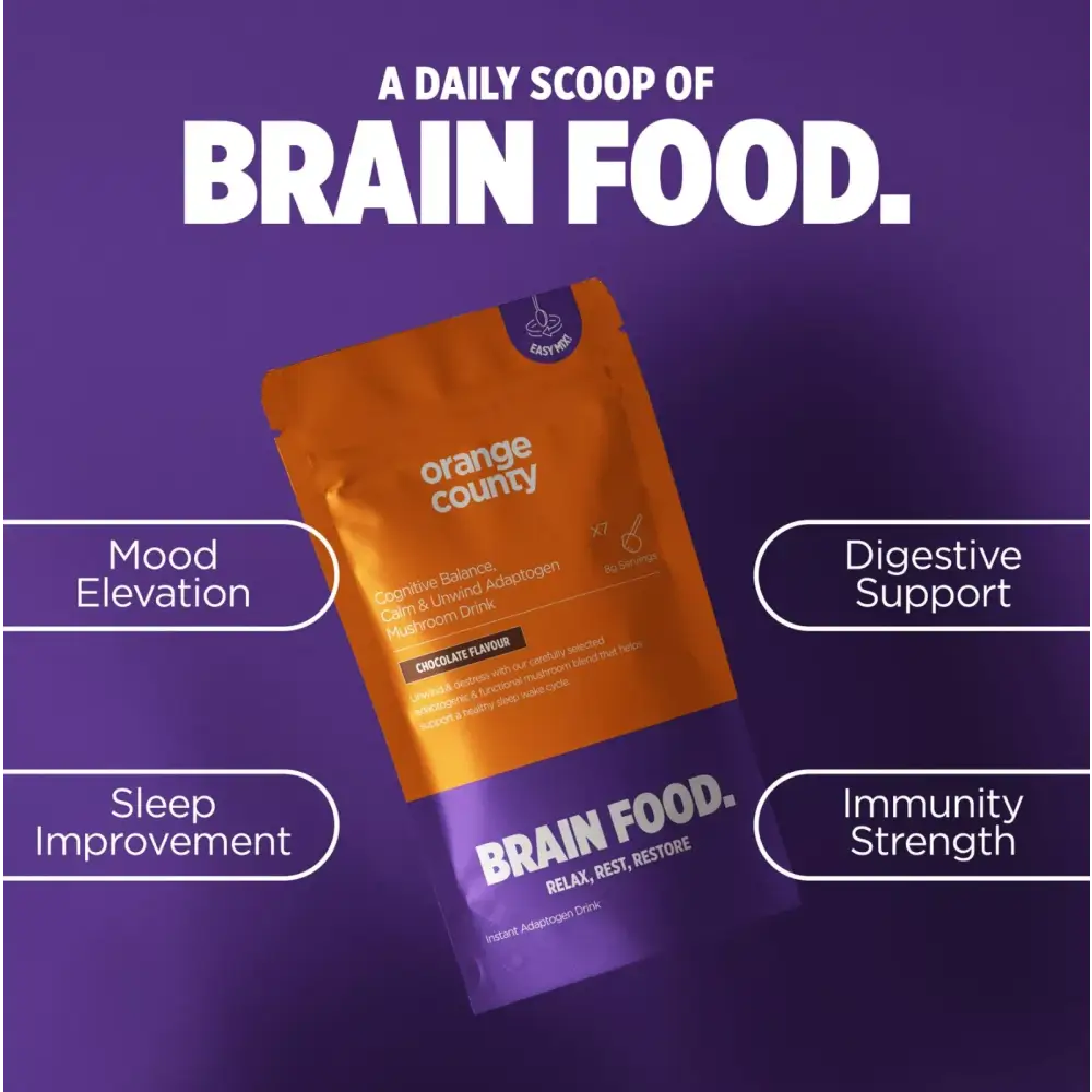 Orange County 90000mg BRAIN FOOD Calm & Unwind Chocolate Flavour Powder - 240g - Nootropics & Supplements