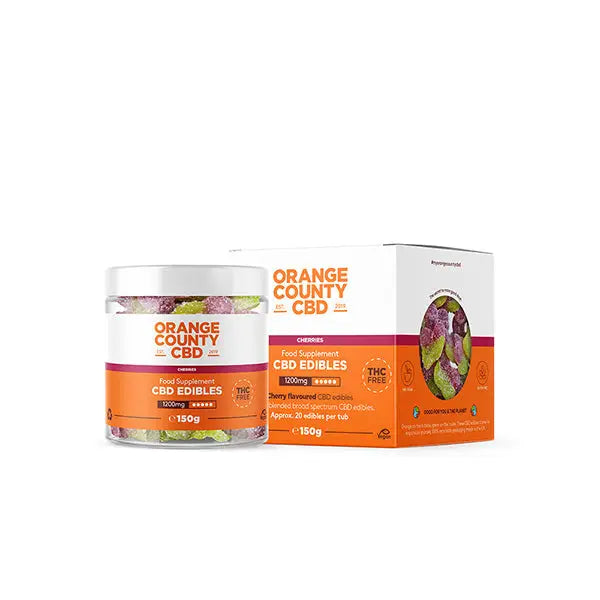 Orange County CBD 1200mg Gummies - Small Pack - Gummy Cherries - CBD Products