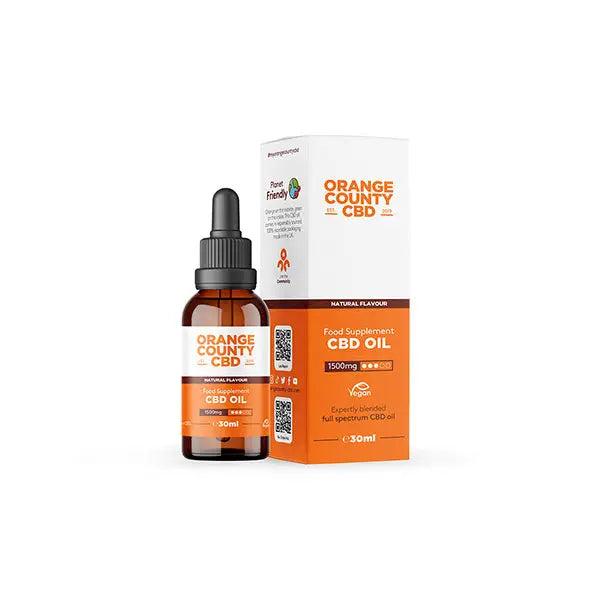 Orange County CBD 1500mg MCT Oil with Organic Coconut Oil displayed in a product image