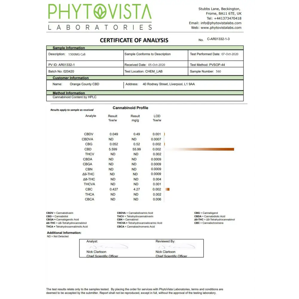 Orange County CBD Cali Range 2500mg CBD 50ml E-liquid (60VG/40PG) - CBD Products