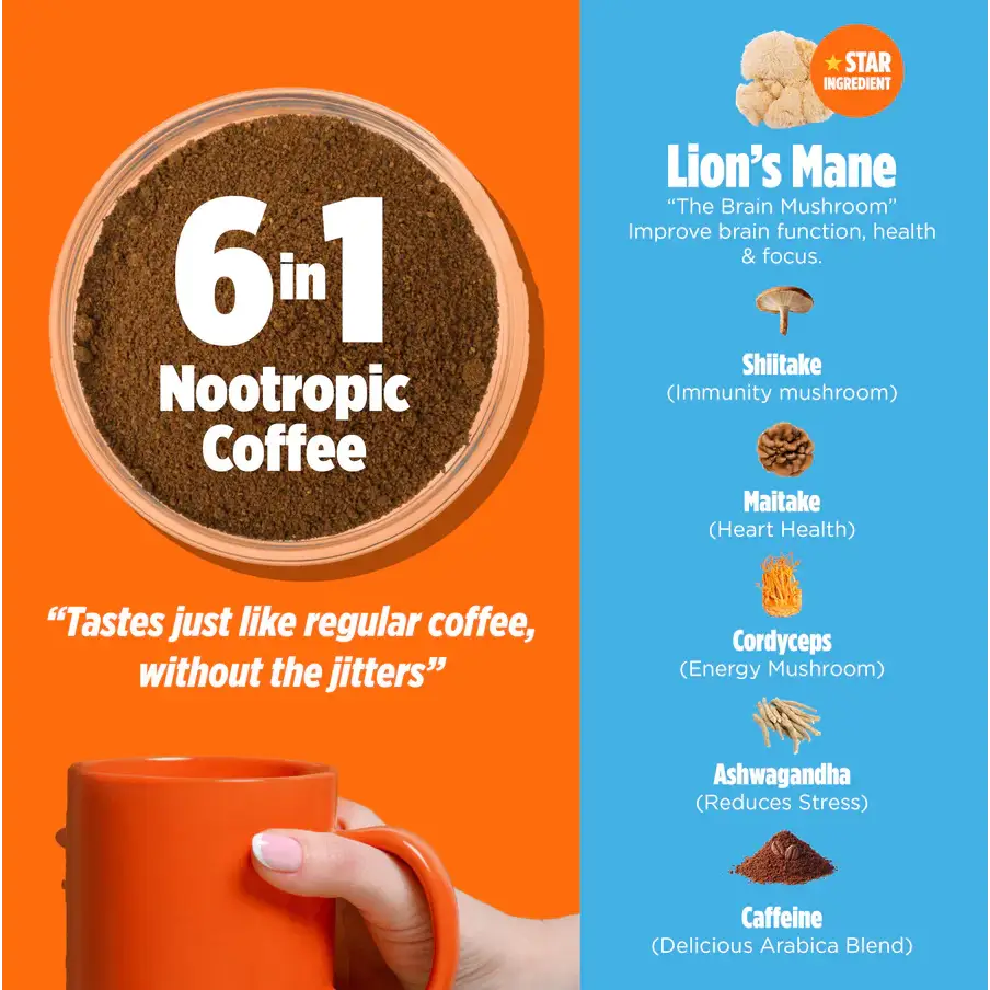 Orange County Focus & Energy Brain Food Mushroom Coffee Supplement (Sample Size) 42g - Nootropics & Supplements