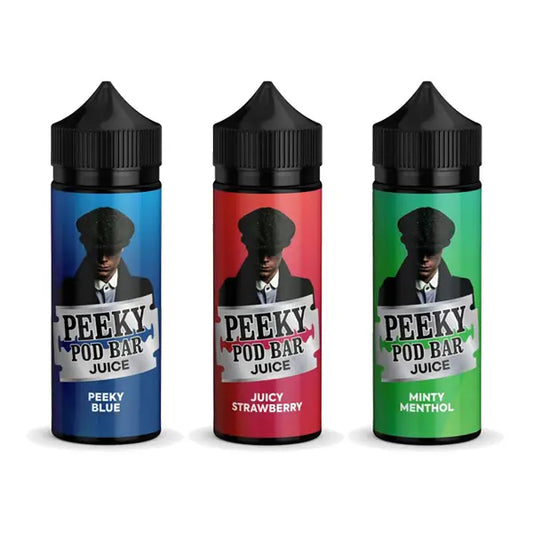 Peeky Blenders Pod Bar Juice 100ml Shortfill 0mg (50VG/50PG) - Strawberry Raspberry Cherry Ice - Vaping Products