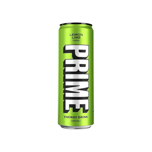 PRIME Energy USA Lemon Lime Drink Can 355ml -Past Best Before date - 1 x 330ml - American Confectionary