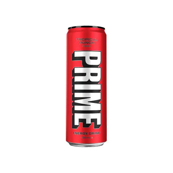 PRIME Energy USA Tropical Punch Drink Can 355ml - Past Best Before date - 1 x 330ml - American Confectionary