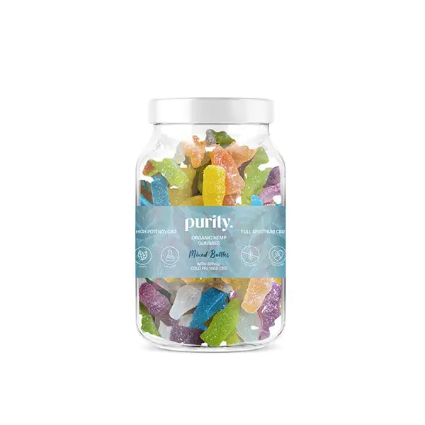 Purity 600mg Full-Spectrum CBD Vegan Gummies 400g - Mixed Bottles - CBD Products
