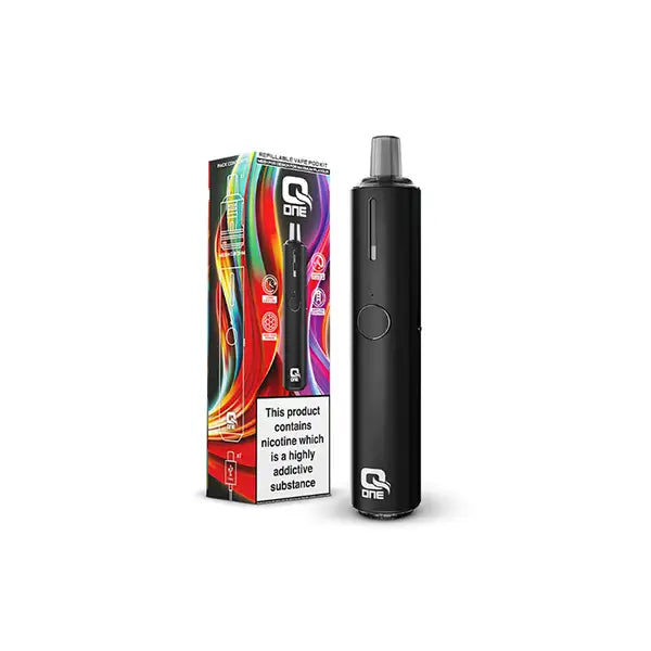 QOne Starter Pod-Based Vape Kit - Black - Vaping Products