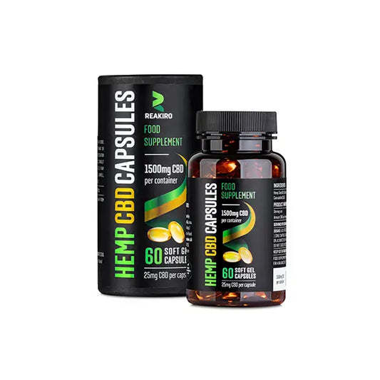 Reakiro 1500mg Full Spectrum CBD Soft Gel Capsules - 30 Caps (BUY 1 GET 1 FREE) - CBD Products