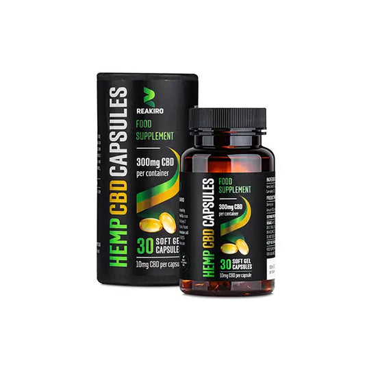 Reakiro 300mg Full Spectrum CBD Soft Gel Capsules - 30 Caps (BUY 1 GET 1 FREE) - CBD Products