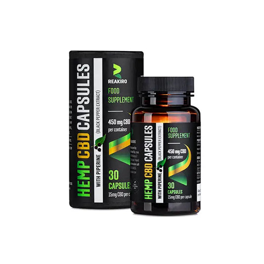 Reakiro 450mg CBD Full Spectrum Vegan Piperine Capsules - 30 Caps (BUY 1 GET 1 FREE) - CBD Products