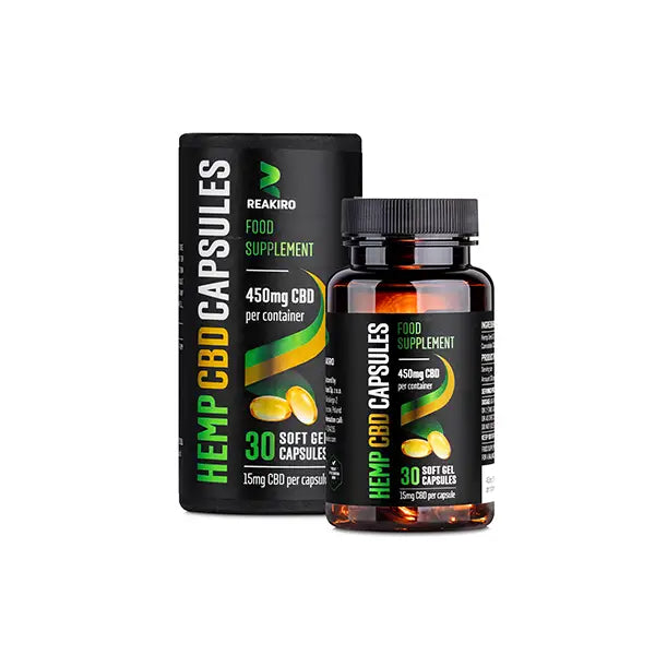 Reakiro 450mg Full Spectrum CBD Soft Gel Capsules - 30 Caps (BUY 1 GET 1 FREE) - CBD Products