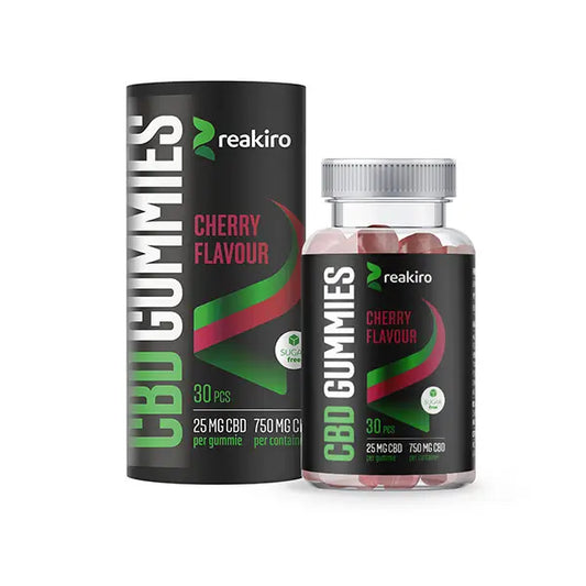 Reakiro 750mg Full Spectrum CBD Cherry Vegan Gummies - 30 Pieces - CBD Products