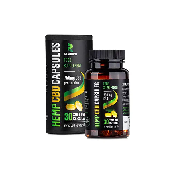Reakiro 750mg Full Spectrum CBD Soft Gel Capsules - 30 Caps - CBD Products