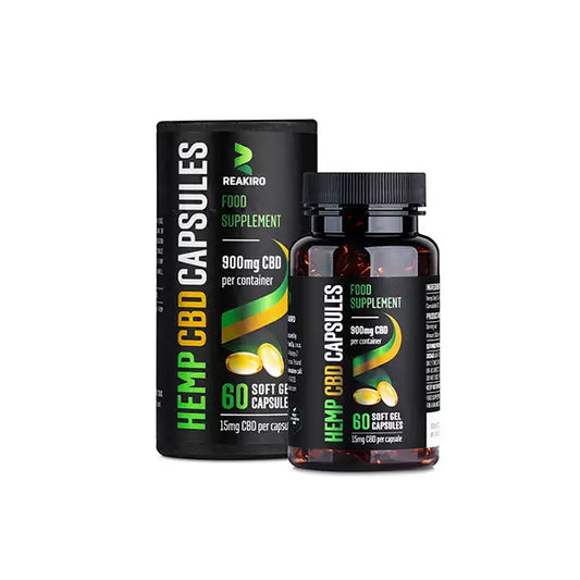 Reakiro 900mg Full Spectrum CBD Soft Gel Capsules - 60 Caps - CBD Products