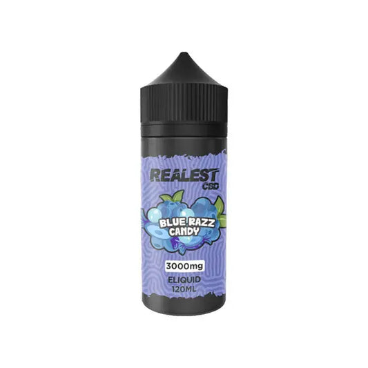 Realest CBD 3000mg Broad Spectrum CBD E-Liquid 120ml (BUY 1 GET 1 FREE) - Blue Razz Candy - Vaping Products