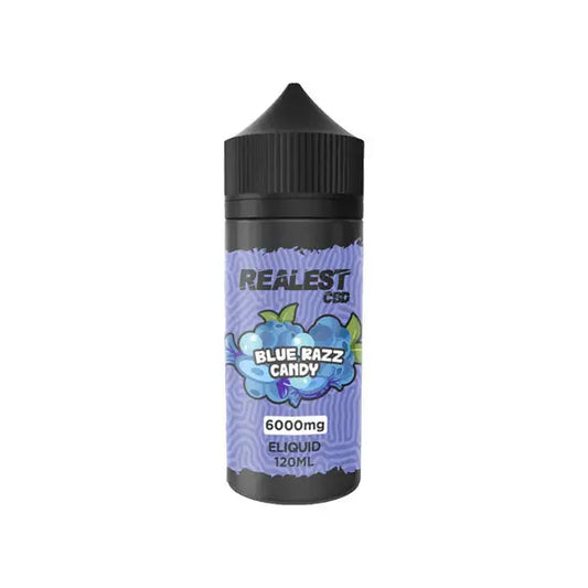 Realest CBD 6000mg Broad Spectrum CBD E-Liquid 120ml (BUY 1 GET 1 FREE) - Blue Razz Candy - Vaping Products