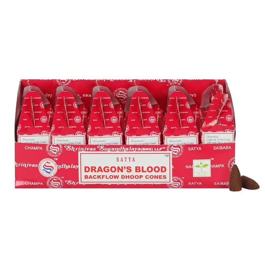 Set of 6 Dragon’s Blood Backflow Dhoop Cones by Satya (6/30)