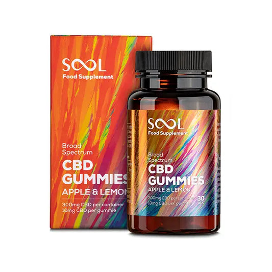 SOOL 300mg Broad Spectrum CBD Apple & Lemon Gummies - 30 pieces - CBD Products