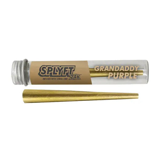 SPLYFT 24K Gold Edition 25mg CBD Infused Cones – Granddaddy Purple - Smoking Products