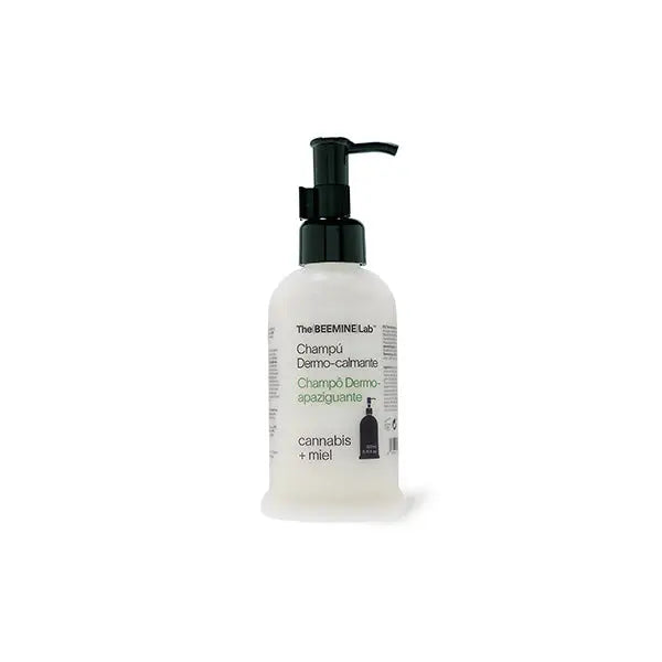 White Shampoo Bottle with Pump for The Beemine Lab 200mg CBD Dermo Calming Shampoo
