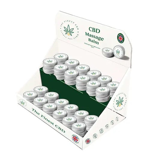CBD massage balm display from The Finest Balm CDU Bundle with 48 units