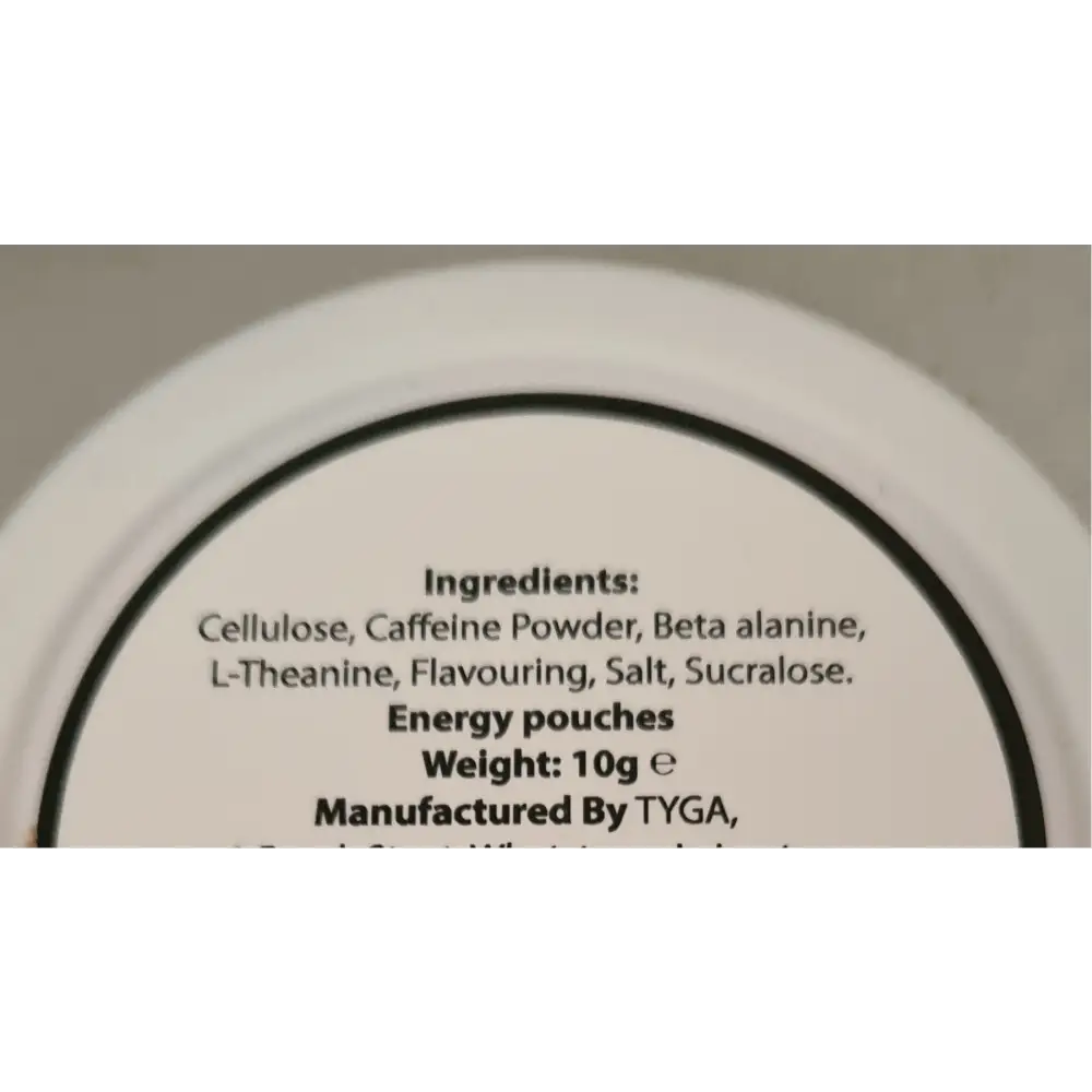 100mg Tyga Extreme Energy Caffeine Pouches - 20 Pouches - 5 Flavours - Fitness Supplement - Smoking Products