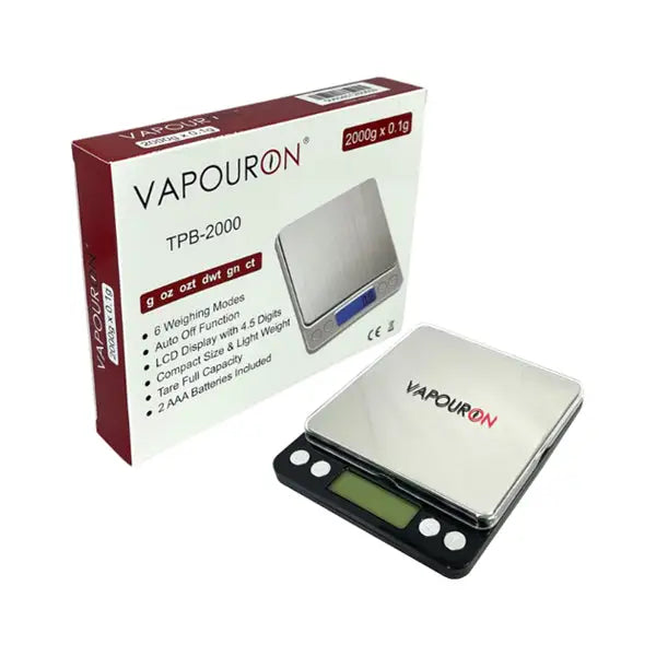 Vapouron TPB Series 0.1g - 2000g Digital Scale (TPB-2000) - Smoking Products