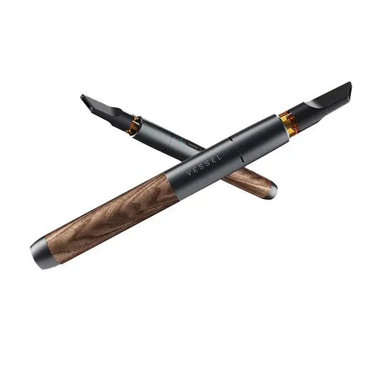 Two Vessel Craftsman Slate & Walnut Vape Pens made of wood and metal
