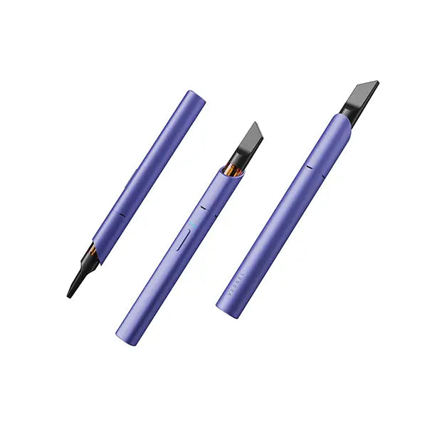 Three purple stylus pens displayed with Vessel Vista Edge Vape Pen product