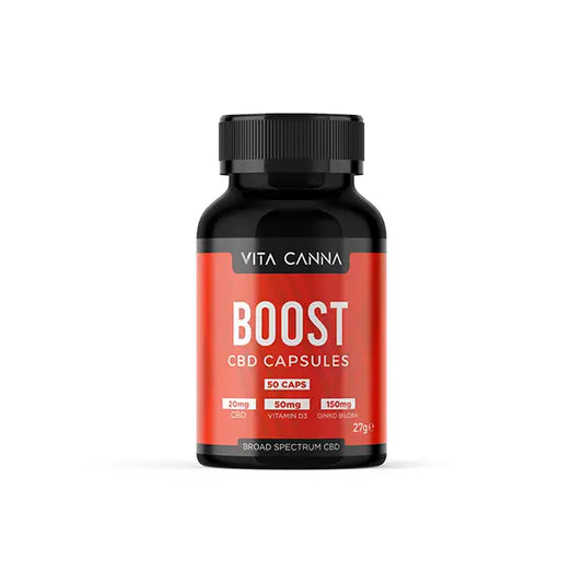 Vita Canna 1000mg Broad Spectrum Functional CBD Vegan Capsules - 50 Caps - Boost - CBD Products