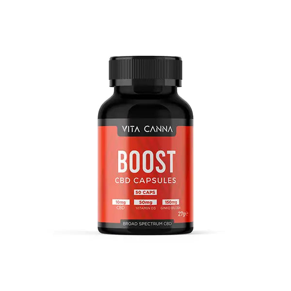 Vita Canna 500mg Broad Spectrum Functional CBD Vegan Capsules - 50 Caps - Boost - CBD Products