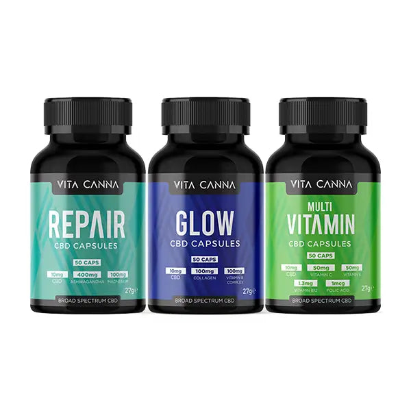 Vita Canna 500mg Broad Spectrum Functional CBD Vegan Capsules - 50 Caps - CBD Products